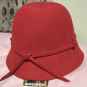 Woolrich Women's Red Wool Cloche Hat NWT
